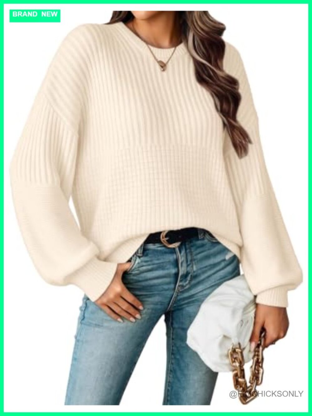 Oversized Lightweight Knit Pullover Sweater Batwing Sleeve Women's Top